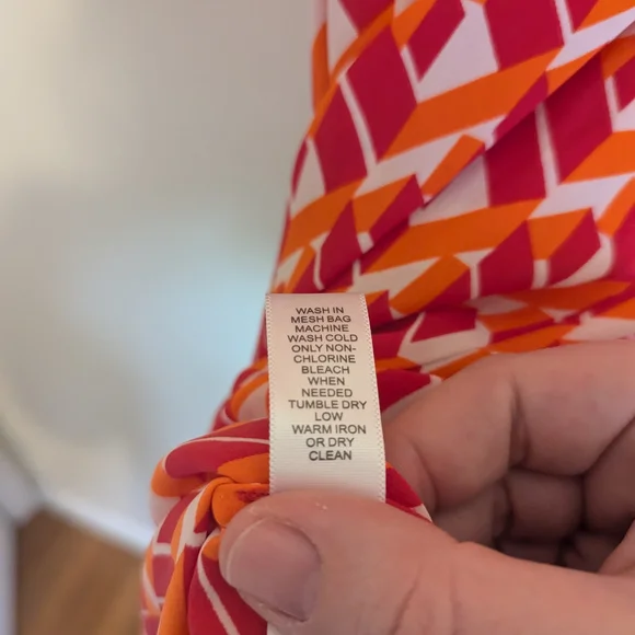 EUC Banana Republic Womens Small 4 Petite Geometric Pink orange Shirt Dress - Picture 8 of 9